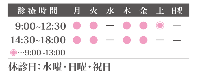 クリニックファーレ診療時間表